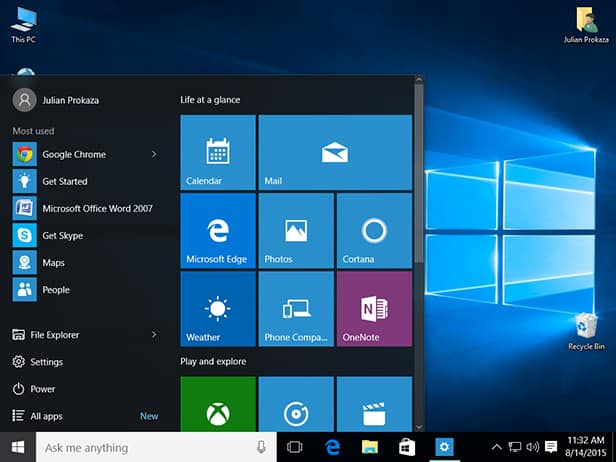 Windows 10 Start Menu Magnify